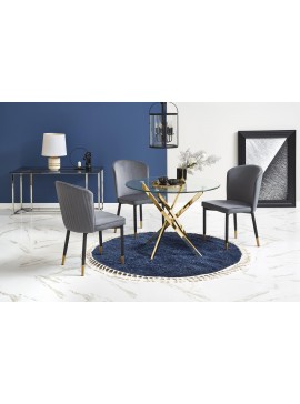 RAYMOND table, color: glass - transparent, legs - gold DIOMMI V-CH-RAYMOND-ST-ZŁOTY DIOMMI-60-21725