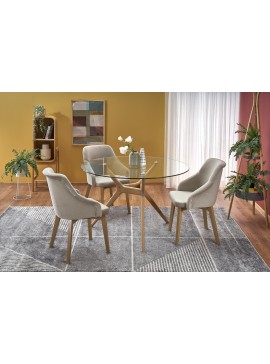ASHMORE table, color: top - transparent, legs - natural DIOMMI V-CH-ASHMORE-ST DIOMMI-60-20358