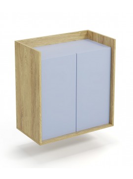 MOBIUS cabinet 2D color: hikora oak/light blue DIOMMI V-PL-MOBIUS-SZAFKA_2D-NIEBIESKI DIOMMI-60-22430