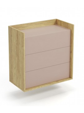 MOBIUS chest 3S color: hikora oak/white DIOMMI V-PL-MOBIUS-KOMODA_3S-ANT.RÓŻ DIOMMI-60-22386