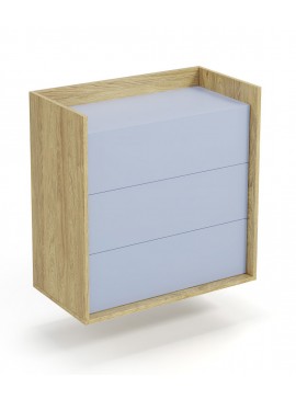 MOBIUS chest 3S color: hikora oak/light blue DIOMMI V-PL-MOBIUS-KOMODA_3S-NIEBIESKI DIOMMI-60-22389