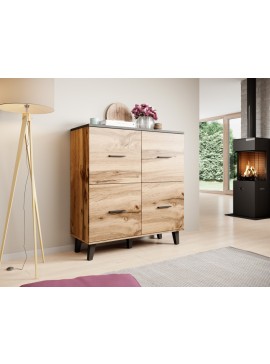 Chest of drawers LOTTA 110 (4D) woatan oak/black DIOMMI CAMA-LOTTA-KOMODA-110-4D-DWO/CZ DIOMMI60-19736