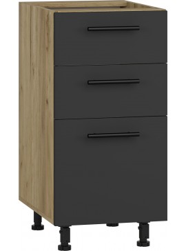VENTO DS3-40/82 lower cabinet with drawers, color: craft oak/antracite DIOMMI V-UA-VENTO-D3S_H-40/82-ANTRACYT DIOMMI-60-22791