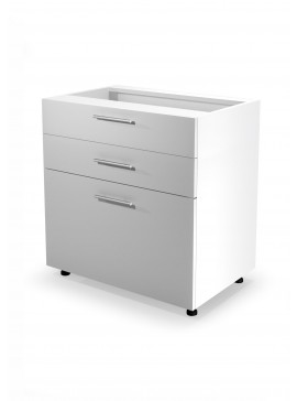 VENTO DS3-80/82 lower cabinet with drawers, color: white/white DIOMMI V-UA-VENTO-D3S_H-80/82-BIAŁY DIOMMI-60-22803