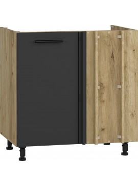 VENTO DK-80/82 corner sink cabinet, color: craft oak/antracite DIOMMI V-UA-VENTO-DKN-100/82-ANTRACYT DIOMMI-60-22835