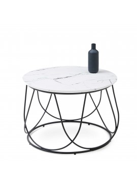 NUBIRA coffee table frame - black, top - white marble DIOMMI V-CH-NUBIRA-LAW-BIAŁY DIOMMI-60-21616