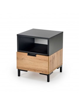 SILVIA bedside table, wotan oak - black DIOMMI V-PL-SILVIA-SZAFKA_N-WOTAN/CZARNY DIOMMI-60-22702