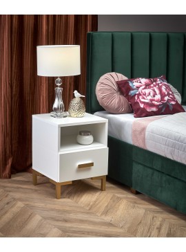 SILVIA bedside table, white - gold DIOMMI V-PL-SILVIA-SZAFKA_N-BIAŁY/ZŁOTY DIOMMI-60-22701