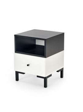 SILVIA bedside table, white - black DIOMMI V-PL-SILVIA-SZAFKA_N-BIAŁY/CZARNY DIOMMI-60-22700