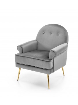 SANTI leisure armchair grey / gold DIOMMI V-CH-SANTI-FOT-POPIELATY DIOMMI60-21789