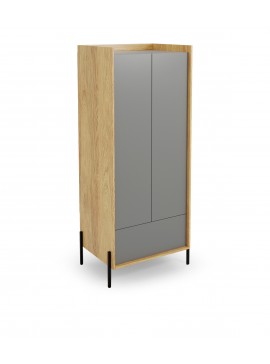 MOBIUS cabinet 2D color: hikora oak/grey dusty DIOMMI V-PL-MOBIUS-SZAFA_2D-SZARY DIOMMI-60-22411