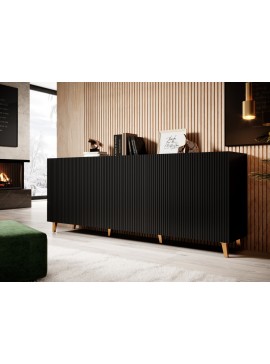 PAFOS chest of drawers 200 4D black/black DIOMMI CAMA-PAFOS-KOM-200-CZ/CZ DIOMMI60-19843