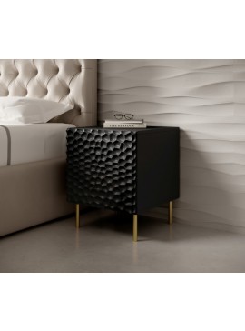 HOLE bed cabinet black mat/ black mat DIOMMI CAMA-HOLE-SZAFKI-NOCNE-CZ/CZ DIOMMI-60-19692