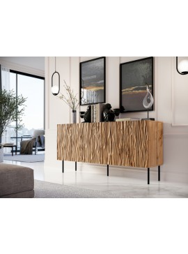 JUNGLE chest of drawers 152 wotan oak mat/ black mat DIOMMI-60-24791
