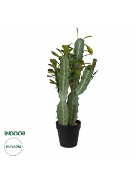20102 GloboStar®  Artificial Garden CEREUS JAMACARU CACTUS 20102 Τεχνητό Διακοσμητικό Φυτό Κάκτος Κηρίος Υ62cm