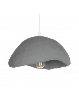201-0047 GloboStar®  CONCRETE 201-0047 Μοντέρνο Κρεμαστό Φωτιστικό Καμπάνα Μονόφωτο 1 x E27 IP20 Μπεζ Πολυστερίνη με Μπεζ Ρητίνη - Μ31 x Π29 x Υ16cm