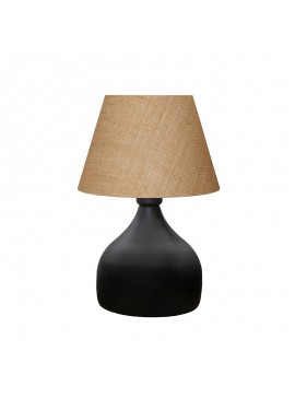 Επιτραπέζιο φωτιστικό PWL-1068 pakoworld Ε27 γιούτα μαύρο-μπεζ Φ22x32εκ