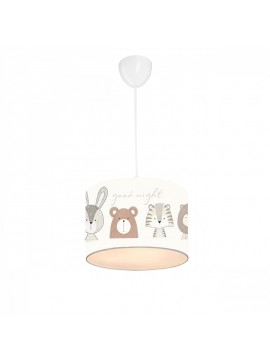 Παιδικό φωτιστικό οροφής μονόφωτο PWL-1095 pakoworld Ε27 γκρι-λευκό Φ24x20εκ