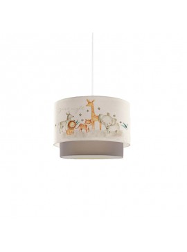 Παιδικό φωτιστικό οροφής μονόφωτο PWL-1097 pakoworld Ε27 λευκό-γκρι-πορτοκαλί Φ30x20εκ