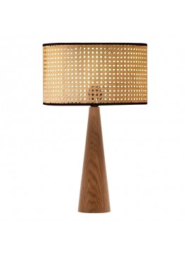 Intrahome Επιτραπέζιο φωτιστικό Retroa Intrahome ξύλο οξιάς και pe rattan σε φυσικό χρώμα Φ24x38εκ | SKU: INTRAPA-313111241