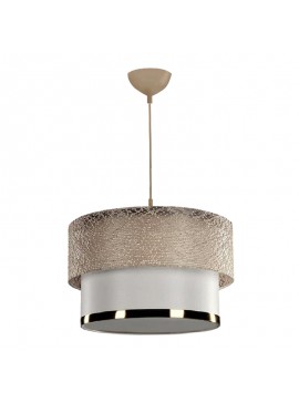 Φωτιστικό οροφής PWL-1090 pakoworld Ε27 σε λευκή-χρυσή απόχρωση Φ30x20εκ