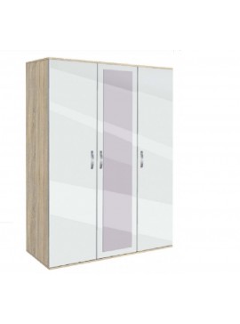 Ντουλάπα Τρίφυλλη με καθρέφτη, AVA 31, 117x185x50, χρώμα  sonoma  -  λευκό Genomax  12814-32512211296