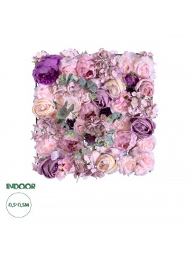 20265 GloboStar®  Artificial Garden AMBROSIA 20265 Τεχνητό Διακοσμητικό Πάνελ Λουλουδιών - Κάθετος Κήπος σύνθεση Αμβροσία Μ50 x Π50 x Υ9cm