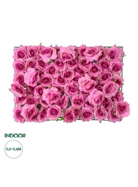 20357 GloboStar®  Artificial Garden ROSES STORY 20357 Τεχνητό Διακοσμητικό Πάνελ Λουλουδιών - Κάθετος Κήπος σύνθεση Βυσσινί Τριαντάφυλλα Μ40 x Π60 x Υ15cm