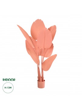 20366 GloboStar®  Artificial Garden SALMON STRELITZIA 20366 Τεχνητό Διακοσμητικό Φυτό Σομόν Στερλίτσια Υ120cm