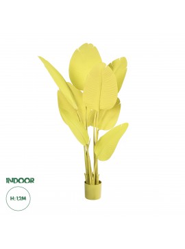 20367 GloboStar®  Artificial Garden YELLOW STRELITZIA 20367 Τεχνητό Διακοσμητικό Φυτό Κίτρινη Στερλίτσια Υ120cm