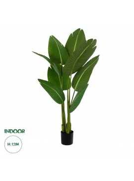 20369 GloboStar®  Artificial Garden GREEN STRELITZIA 20369 Τεχνητό Διακοσμητικό Φυτό Πράσινη Στερλίτσια Υ120cm
