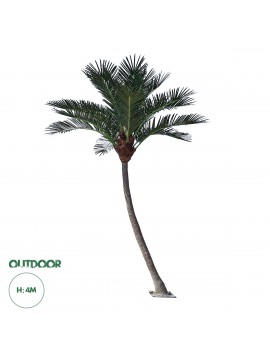 20443 GloboStar®  Artificial Garden CURVED COCONUT PALM TREE 20443 Τεχνητό Διακοσμητικό Κυρτό Φοινικόδεντρο Κοκοφοίνικας Εξωτερικού Χώρου IP68 UV Certified Protection Υ400cm