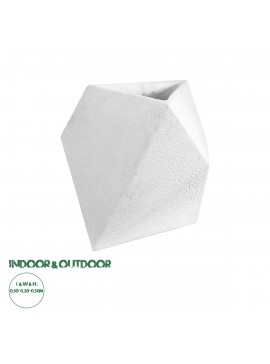 20737 GloboStar®  Artificial Garden ALBEROBELLO 20737 Επιδαπέδιο Πολυεστερικό Τσιμεντένιο Κασπώ Γλάστρα - Flower Pot Λευκό Μ50 x Π30 x Υ50cm