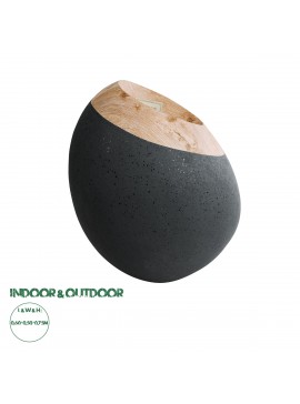 20747 GloboStar®  Artificial Garden RAVELLO 20747 Επιδαπέδιο Πολυεστερικό Τσιμεντένιο Κασπώ Γλάστρα - Flower Pot Μαύρο με Καφέ Μ60 x Π50 x Υ75cm