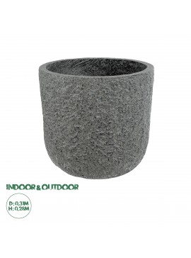 20758 GloboStar®  Artificial Garden ERICE 20758 Επιδαπέδιο Πολυεστερικό Τσιμεντένιο Κασπώ Γλάστρα - Flower Pot Γκρι Φ31 x Υ28cm