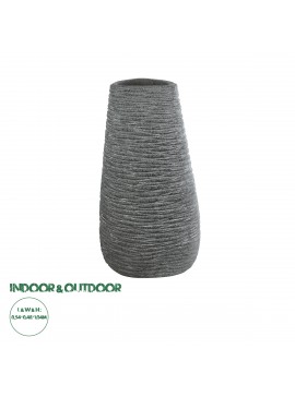 20760 GloboStar®  Artificial Garden RONDA 20760 Επιδαπέδιο Πολυεστερικό Τσιμεντένιο Κασπώ Γλάστρα - Flower Pot Γκρι Μ54 x Π48 x Υ104cm