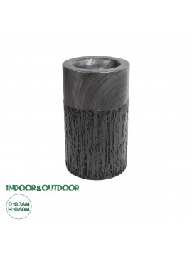 20761 GloboStar®  Artificial Garden PISA 20761 Επιδαπέδιο Πολυεστερικό Τσιμεντένιο Κασπώ Γλάστρα - Flower Pot Γκρι Ανθρακί Φ36 x Υ60cm