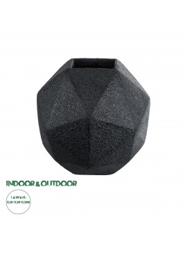 20779 GloboStar®  Artificial Garden CARNABY 20779 Επιδαπέδιο Πολυεστερικό Τσιμεντένιο Κασπώ Γλάστρα - Flower Pot Μαύρο Μ38 x Π38 x Υ38cm