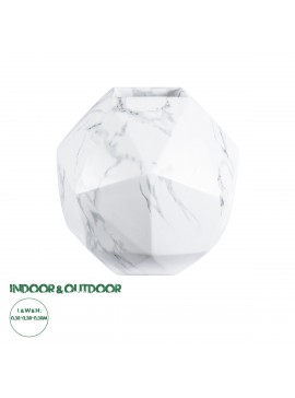 20783 GloboStar®  Artificial Garden BRIXTON 20783 Επιδαπέδιο Πολυεστερικό Τσιμεντένιο Κασπώ Γλάστρα - Flower Pot Λευκό Μ38 x Π38 x Υ38cm