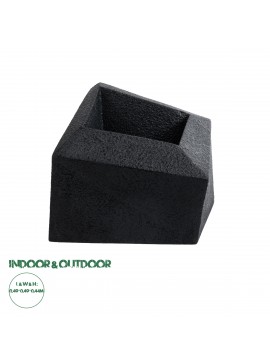 20789 GloboStar®  Artificial Garden CAMDEN 20789 Επιδαπέδιο Πολυεστερικό Τσιμεντένιο Κασπώ Γλάστρα - Flower Pot Μαύρο Μ49 x Π49 x Υ44cm