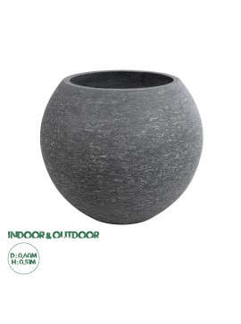 20798 GloboStar®  Artificial Garden COLUMBIA 20798 Επιδαπέδιο Πολυεστερικό Τσιμεντένιο Κασπώ Γλάστρα - Flower Pot Γκρι Φ60 x Υ51cm