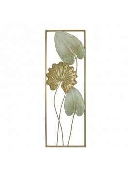 Διακοσμητικό τοίχου Tropana II Inart μέταλλο σε χρυσή και λευκή απόχρωση 31x2.5x90.2εκ