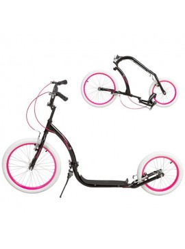 Scooter WH227F Μαύρο/Ροζ 20/16" ΣΠΑΣΤΟ με Φουσκωτούς Τροχούς NILS EXTREME