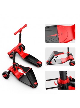 GC SCOOTER FUN S8 2 σε 1 Μαύρο/Κόκκινο ME LED ΦΩΤΑΚΙΑ
