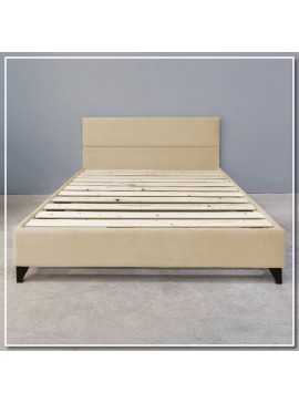 Κρεβάτι μονό "PALERMO" από ύφασμα σε χρώμα εκρού 90x200x92 219-00074