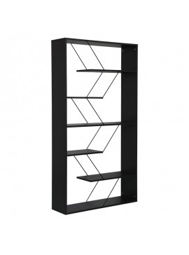 Βιβλιοθήκη Tars pakoworld ανθρακί-μαύρο 84x24x157εκ 225-000033
