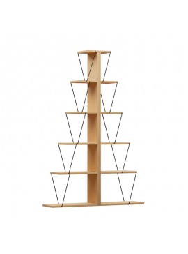 Βιβλιοθήκη mini Tars pakoworld sonoma-μαύρο 130x22x146εκ 225-000040