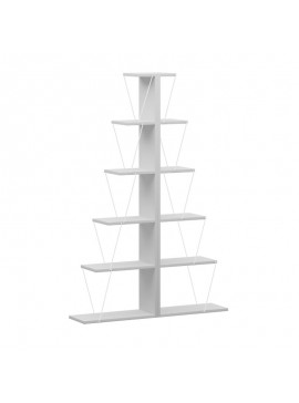 Βιβλιοθήκη mini Tars pakoworld λευκό 130x22x146εκ 225-000042