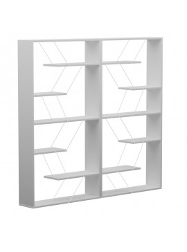 Βιβλιοθήκη Tars pakoworld γκρι-λευκό 168x24x157εκ 225-000045