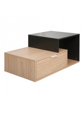 Τραπέζι σαλονιού Vople pakoworld σε φυσική με ανθρακί απόχρωση 90x50x40εκ